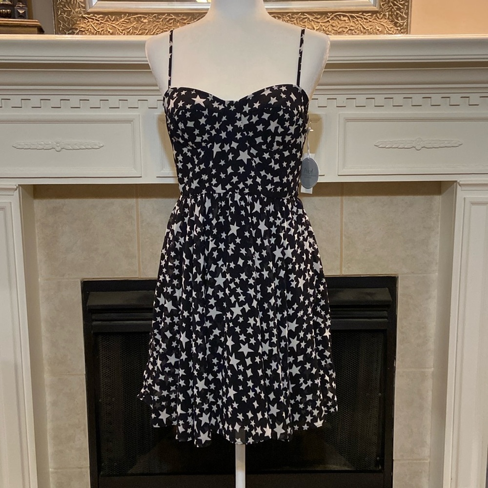 Pearl by Georgina Chapman of Marchesa black chiffon Bold Twinkle Print dress